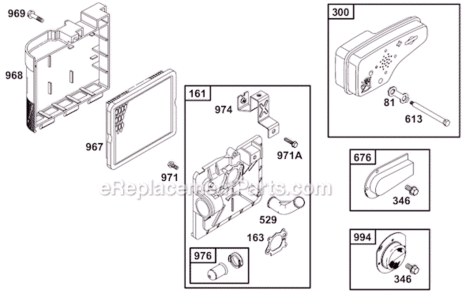 Page G Diagram and Parts List for 12B800  Briggs and Stratton Engine